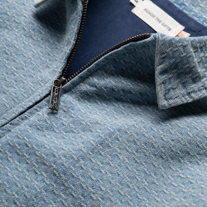 Honor The Gift Vintage Indigo Zip Front Shirt - Light Indigo