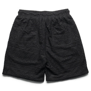 Honor The Gift Pointelle Crochet Drawcord Shorts - Black