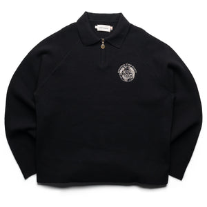 Honor The Gift Knitted Zip L/S Polo - Black