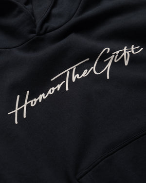 Honor The Gift Script Hoodie - Black