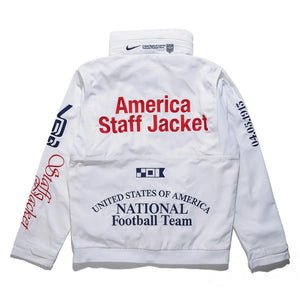 Virgil Abloh Archive x USA x Nike Woven Staff Jacket - White/Deep Royal Blue