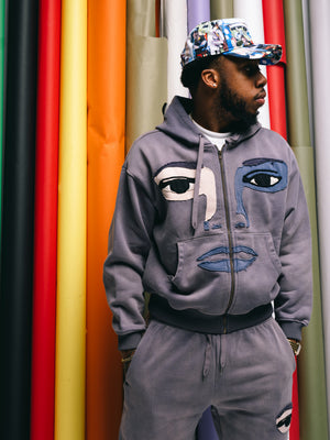 KidSuper Face Hoodie - Slate