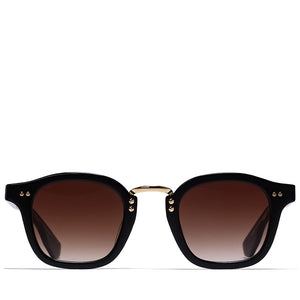 Krewe Campbell Sunglasses - Black/Black Tea 18K
