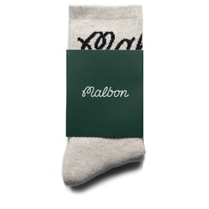 Malbon Golf Bon Script Sock - Heather Oatmeal