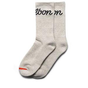 Malbon Golf Bon Script Sock - Heather Oatmeal