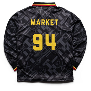 Market Smiley International Flags L/S Soccer Jersey - Black/Grey