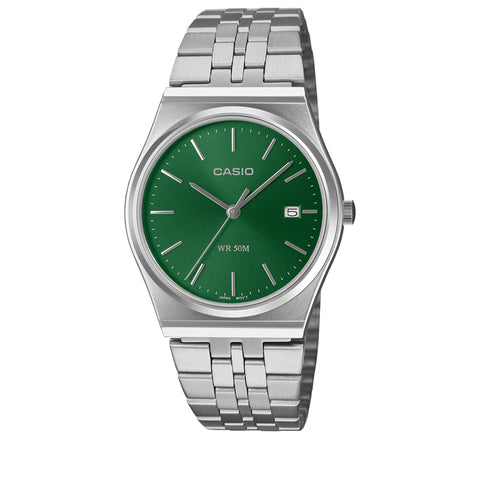 Casio Analog Watch - Silver/Green