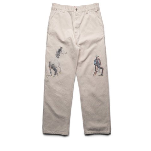 One Of These Days If Not For The Rest Of Time Painters Pants - Natural