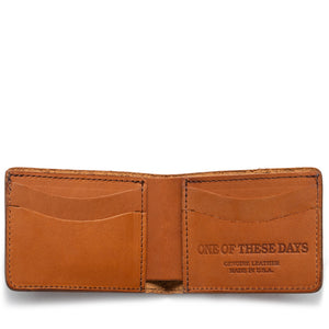 One Of These Days Just For A Moment Leather Bi Fold Wallet - Tan