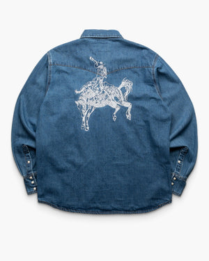 One Of These Days Western Shirt - Blue Denim