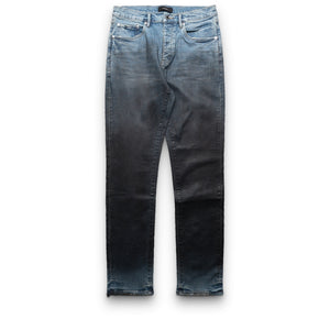 Purple Brand Mid Rise Slim Straight Leg Coated Gradient Jean - Mid Indigo