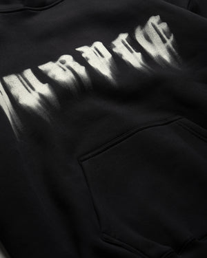 Purple Brand Smudged Gothic Hoodie - Black