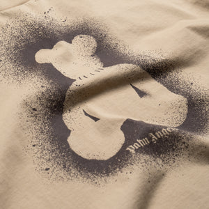 Palm Angels Spray Bear Regular Tee - Beige Brown