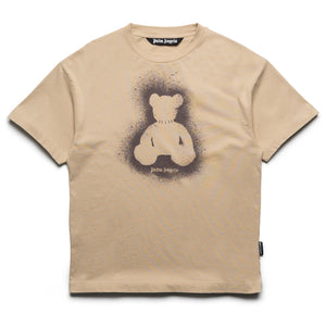 Palm Angels Spray Bear Regular Tee - Beige Brown