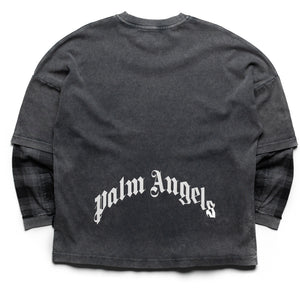 Palm Angels Skull Double Layer Shirt - Black/Off White