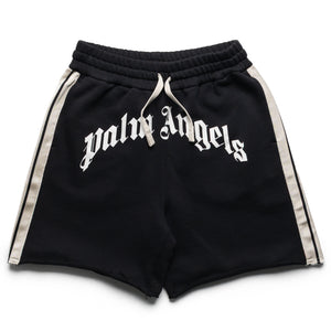 Palm Angels Curved Logo Track Sweatshorts - Black