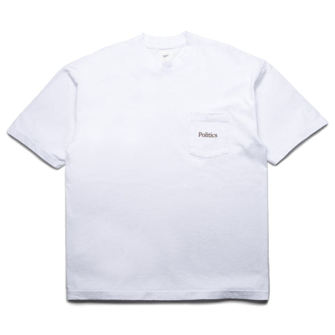 Politics Alt Logo Pocket Tee - White
