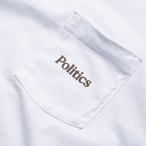Politics Alt Logo Pocket Tee - White