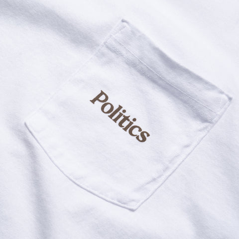 Politics Alt Logo Pocket Tee - White
