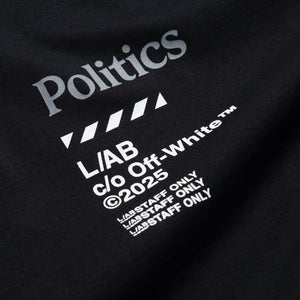Politics x L/AB c/o Off-White Staff Tee - Black
