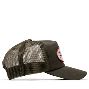 Politics Oval Trucker Hat - Olive