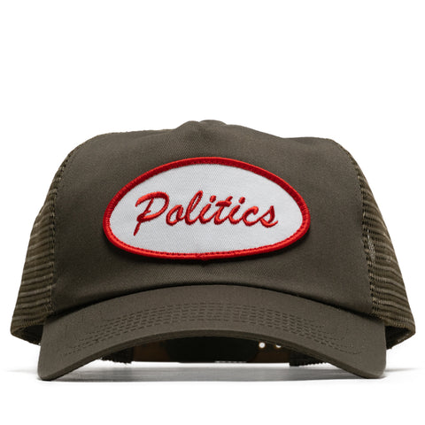 Politics Oval Trucker Hat - Olive