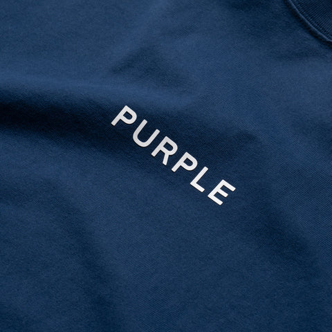Purple Brand Wordmark Cut Tee - Navy