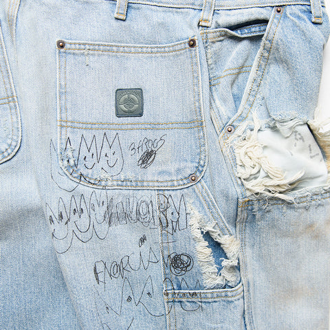 Paly Hollywood Busted Double Knee Jean - Indigo