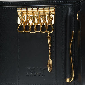 Paly Hollywood Ostrich Key Wallet - Black