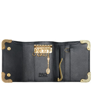 Paly Hollywood Ostrich Key Wallet - Black