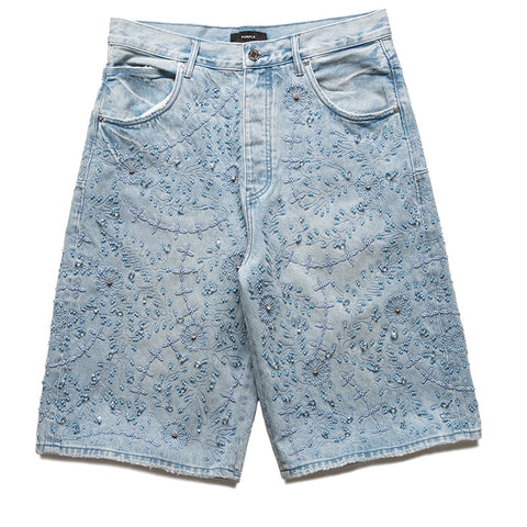 Purple Brand Embellished Shorts - Light Indigo