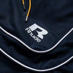 Rhude Mesh Piping Baggy Track Shorts - Navy/White