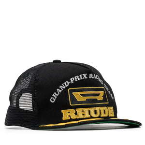 Rhude Racing Panel Trucker Hat - Black/Yellow