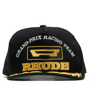 Rhude Racing Panel Trucker Hat - Black/Yellow