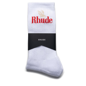 Rhude Rossa Logo Sock - White/Red