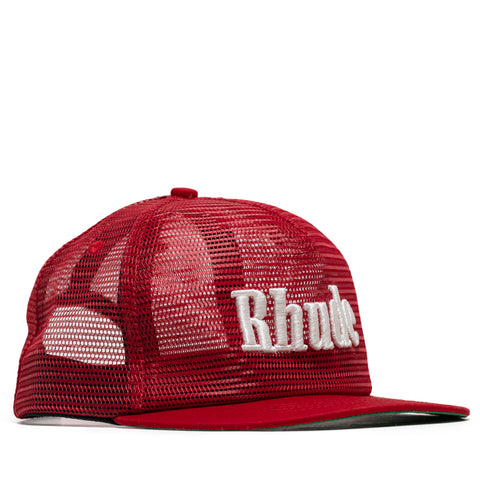 Rhude Logo Mesh Hat - Red/White