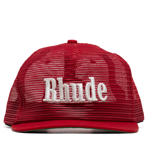 Rhude Logo Mesh Hat - Red/White