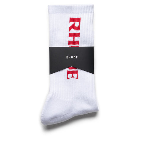 Rhude Filtaro Logo Sock - White/Red