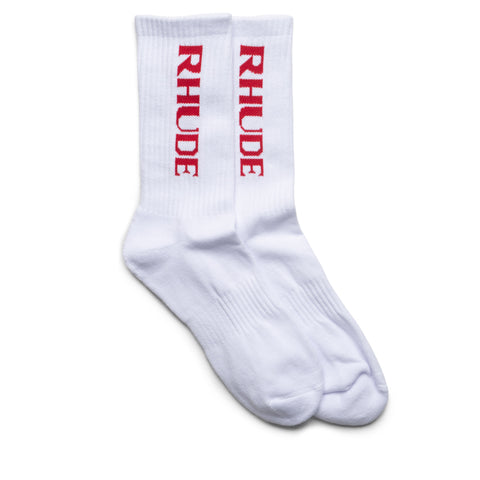 Rhude Filtaro Logo Sock - White/Red