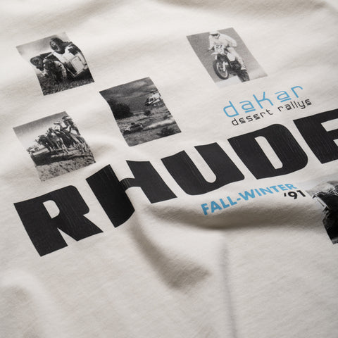 Rhude Winter 91 Rallye Tee - Vintage White/Black