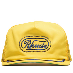 Rhude Patch Trucker Hat - Yellow/Navy