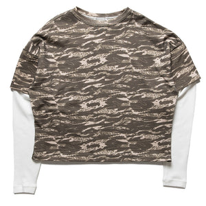 Rhude Tiger Camo Double-Layered Tee - Camo/White