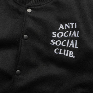 Anti Social Social Club Team Anxious Varsity Jacket - Black