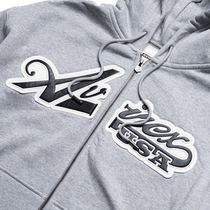 Avirex Script Hoodie - Heather Grey