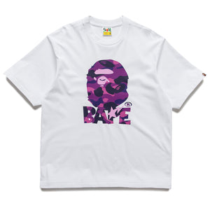 A Bathing Ape Color Camo Ape Head Tee - White