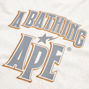 A Bathing Ape Crack Print Pattern Logo Tee - White
