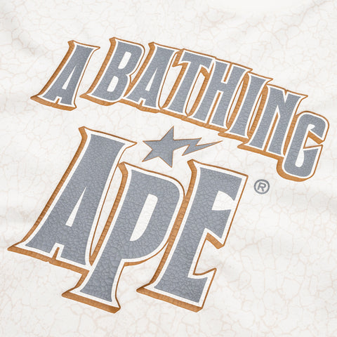 A Bathing Ape Crack Print Pattern Logo Tee - White