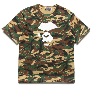 A Bathing Ape Glitch Woodland Camo Ape Face Tee - Green