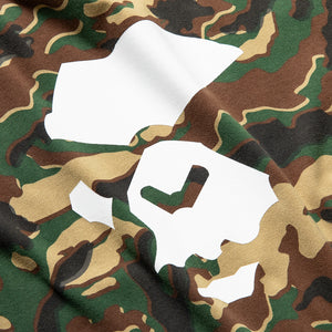 A Bathing Ape Glitch Woodland Camo Ape Face Tee - Green