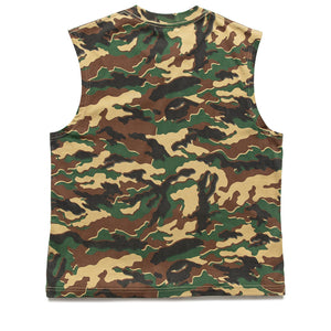 A Bathing Ape Glitch Woodland Camo Heavy Wash Tank - Green